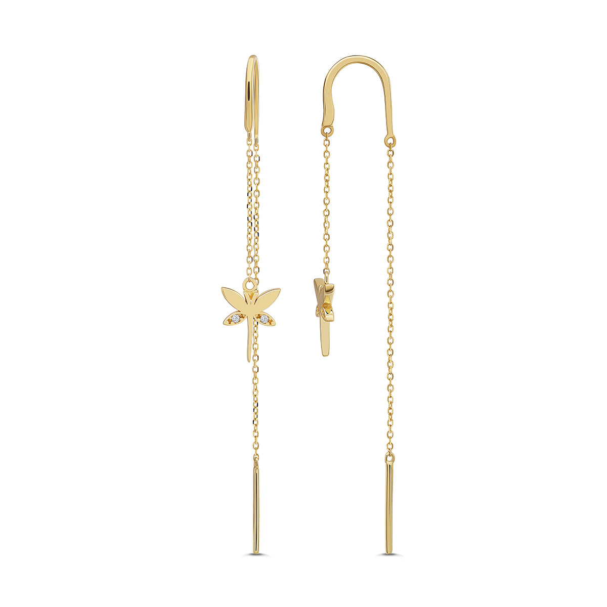 DRAGONFLY DROP THREAD EARRINGS