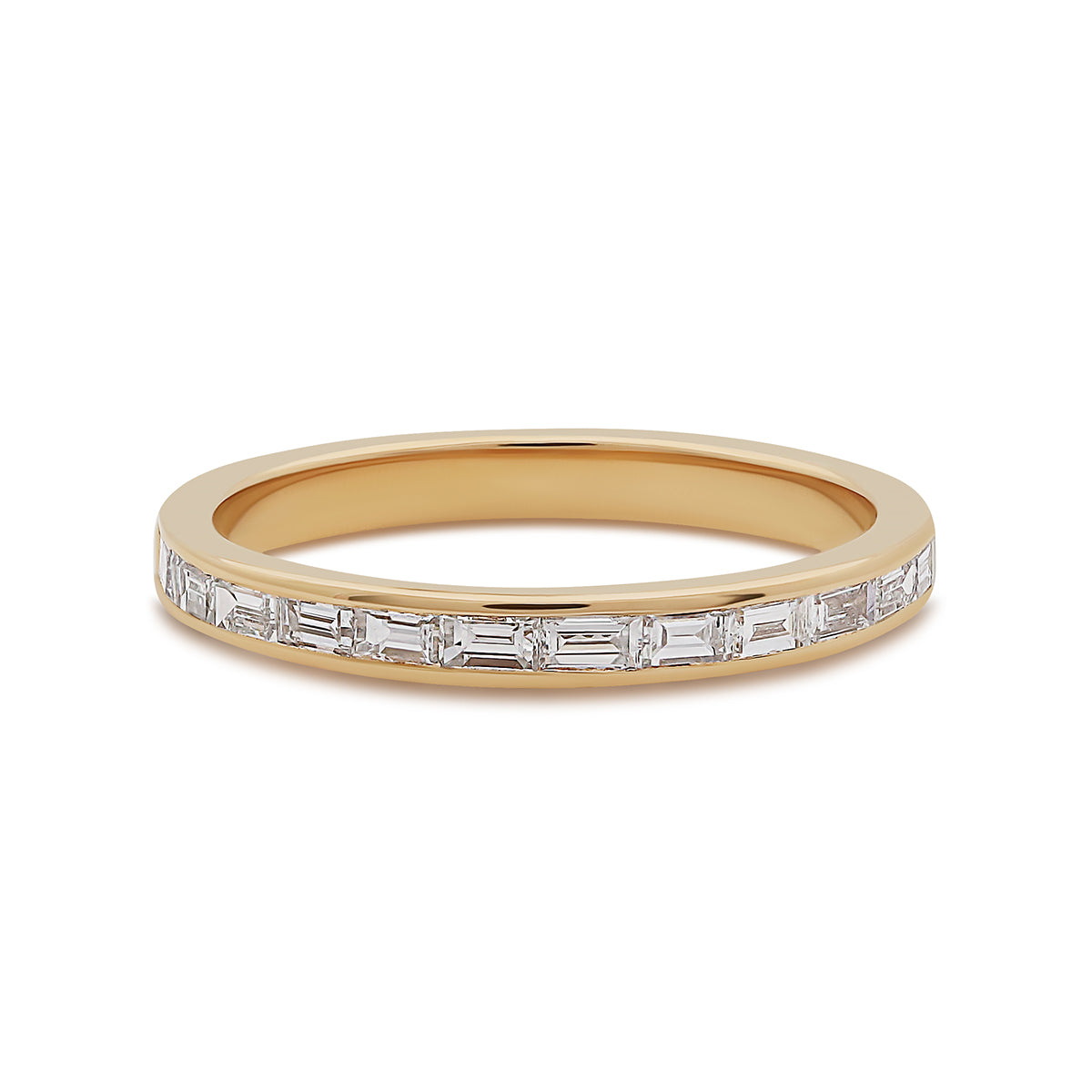 Baguette cut half eternity ring
