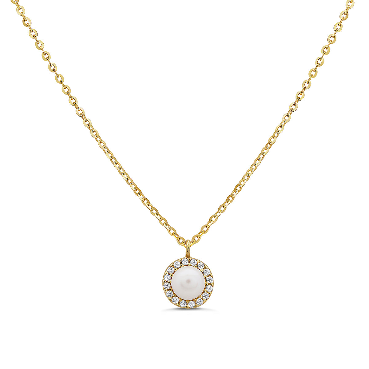 SINGLE PEARL HALO NECKLACE