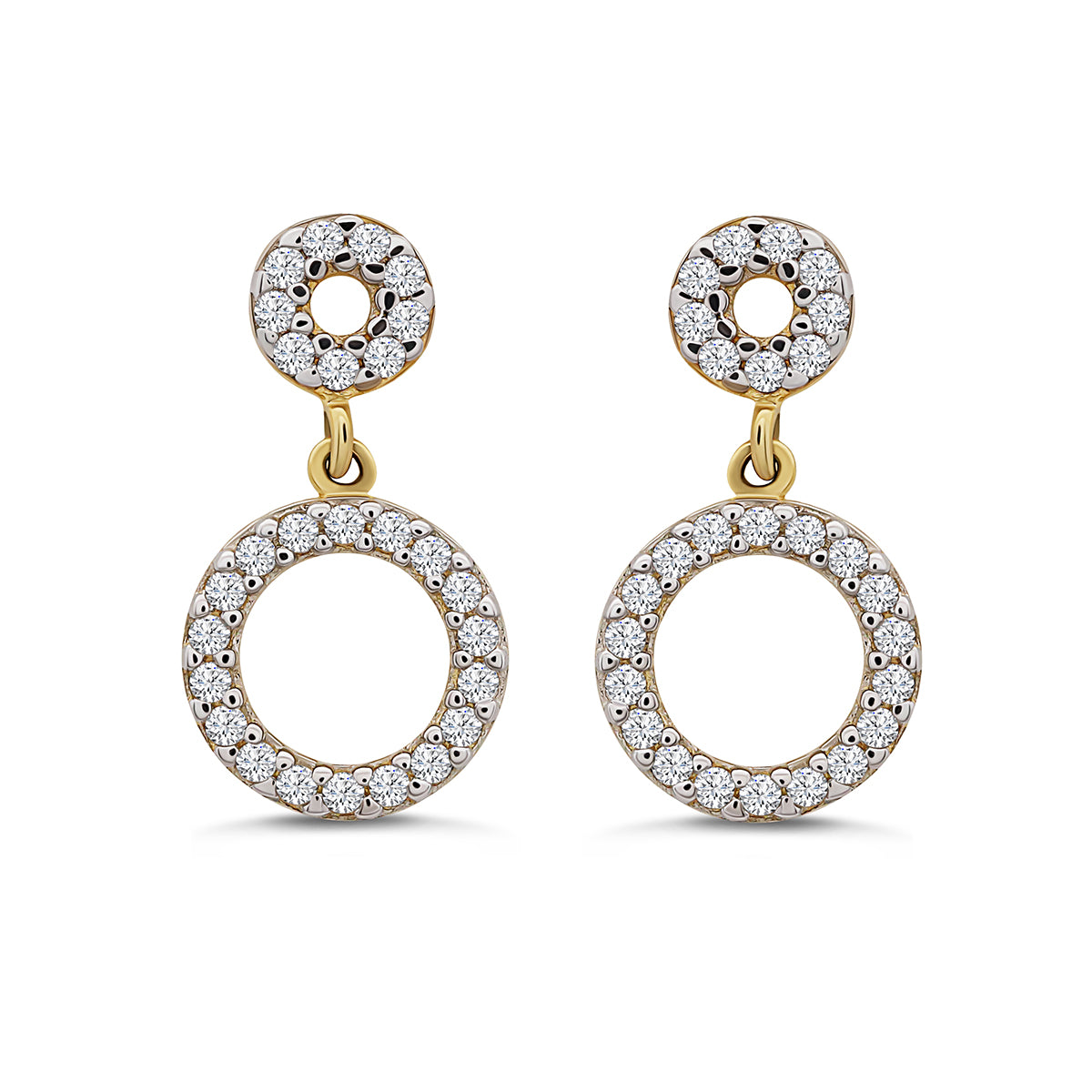 CIRCULAR HALO DROP EARRINGS