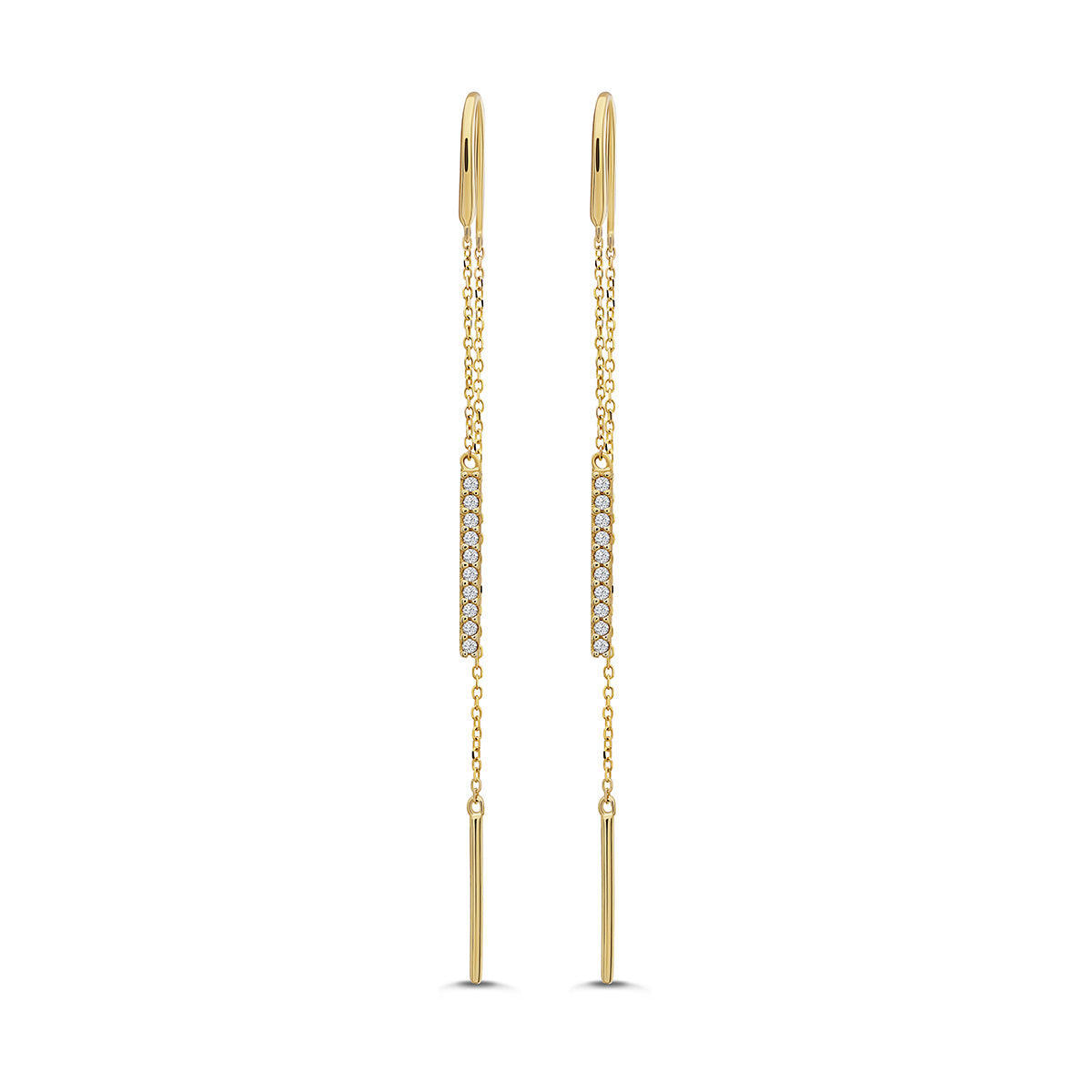 ELEGANT BAR DROP THREAD EARRINGS